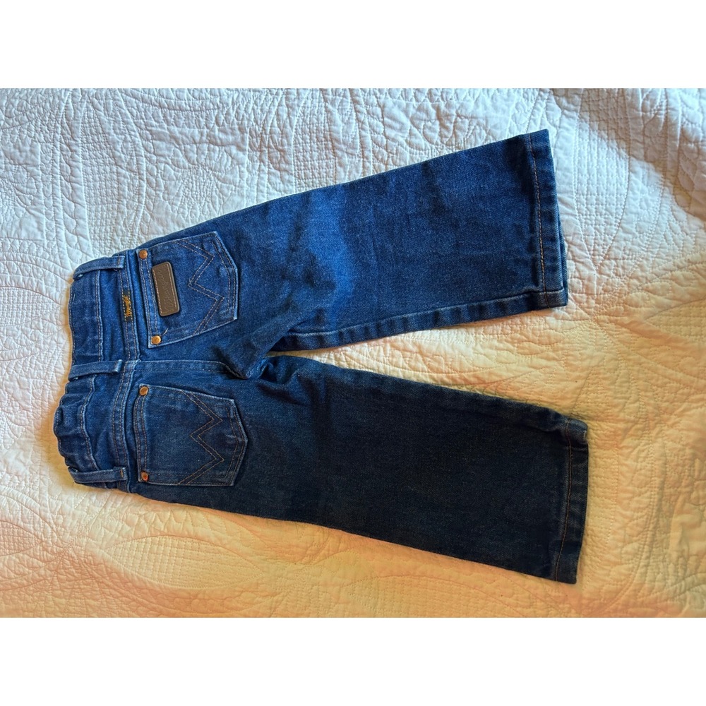 Wrangler Toddler Boys 2T Slim Straight Leg Western Denim Jeans Dark Wash Cowboy